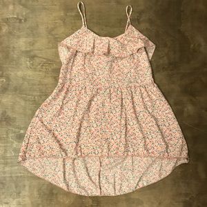 Floral high/low tank top